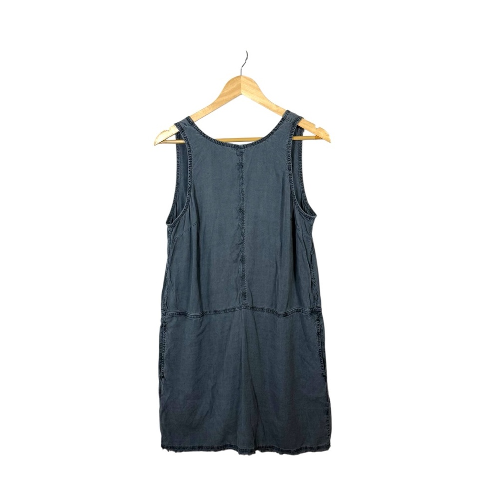 Bella Dahl Women’s Frayed V Back Pocket Mini Dress Charcoal Grey M